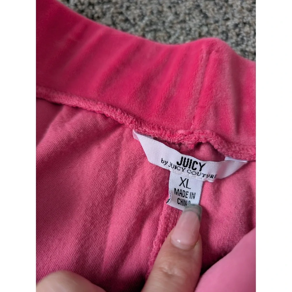 Juicy by Juicy Couture Hot Pink Velour Tracksuit Hoodie Joggers Set XL - Picture 5 of 7